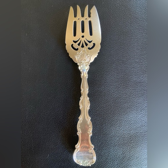 Rare Shreve & Co. Sterling Silver Serving Fork Strasbourg Lion-Ancr-G,1897, Mono - Picture 4 of 11